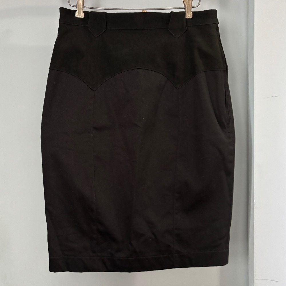 Fables by Barrie Pony Tales Black Adeline Skirt Western Cowgirl Suede